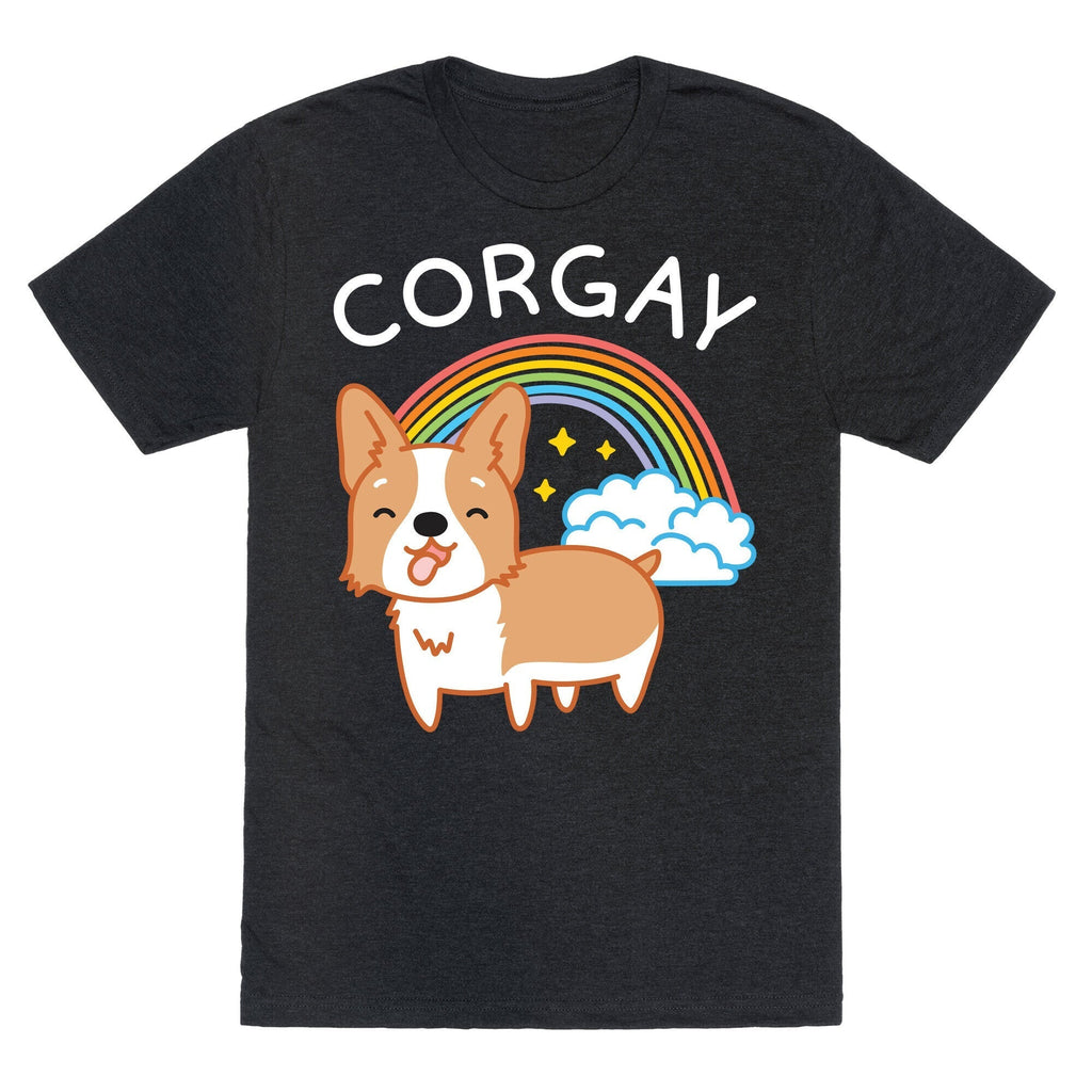 Corgay Gay Corgi  Unisex Triblend Tee Hoodie, Sweatshirt | PureTeeCo.com (Image 1)