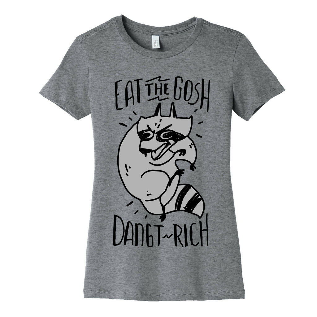 Eat the GOSH DaNGT RICH Raccoon Women's Cotton Tee Hoodie, Sweatshirt | PureTeeCo.com (Image 2)