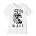 Eat the GOSH DaNGT RICH Raccoon Women's Cotton Tee Hoodie, Sweatshirt | PureTeeCo.com (Image 1)