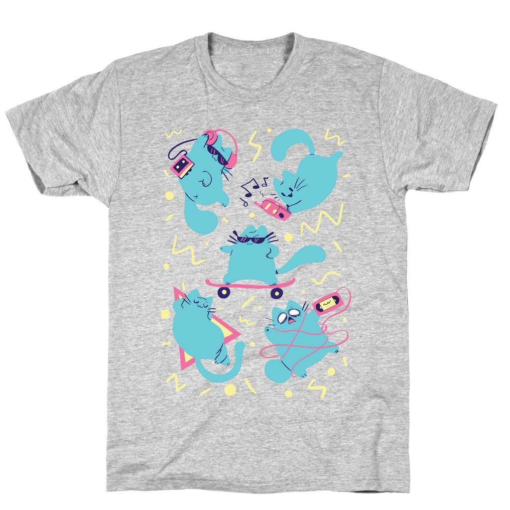 90's Cats Pattern T-Shirt Hoodie, Sweatshirt | PureTeeCo.com (Image 4)