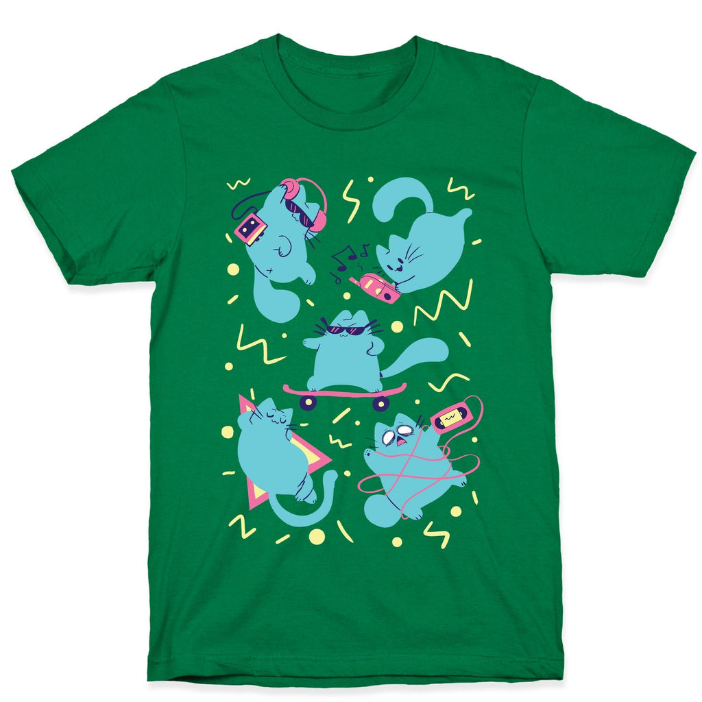 90's Cats Pattern T-Shirt Hoodie, Sweatshirt | PureTeeCo.com (Image 5)