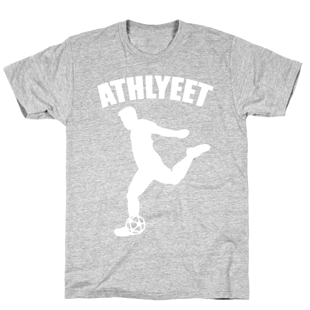 Athlyeet Soccer White Print T-Shirt Hoodie, Sweatshirt | PureTeeCo.com (Image 2)