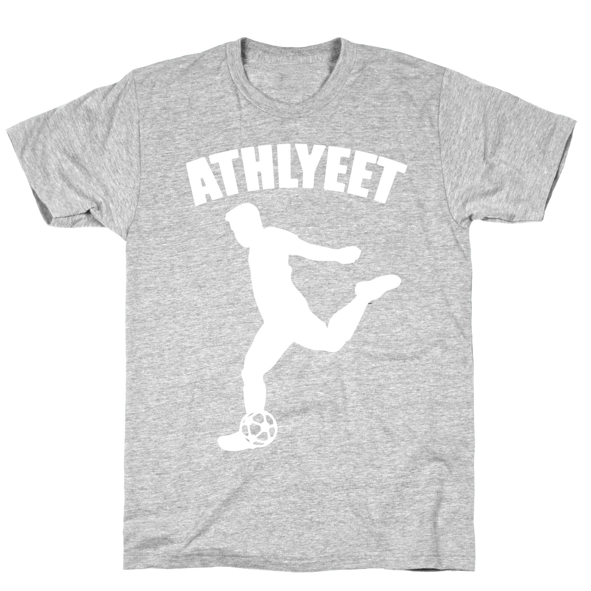 Athlyeet Soccer White Print T-Shirt Hoodie, Sweatshirt | PureTeeCo.com (Image 2)