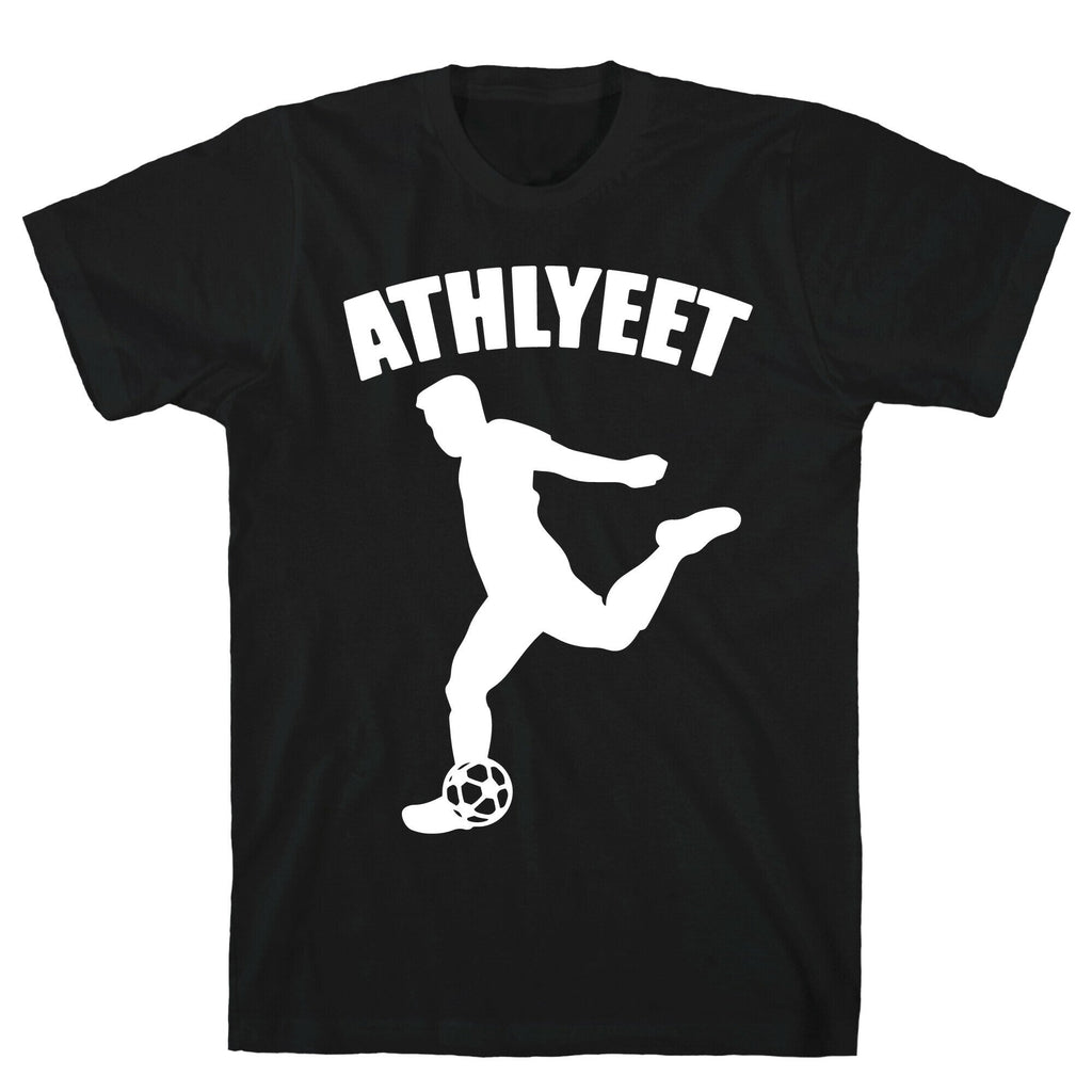 Athlyeet Soccer White Print T-Shirt Hoodie, Sweatshirt | PureTeeCo.com (Image 1)