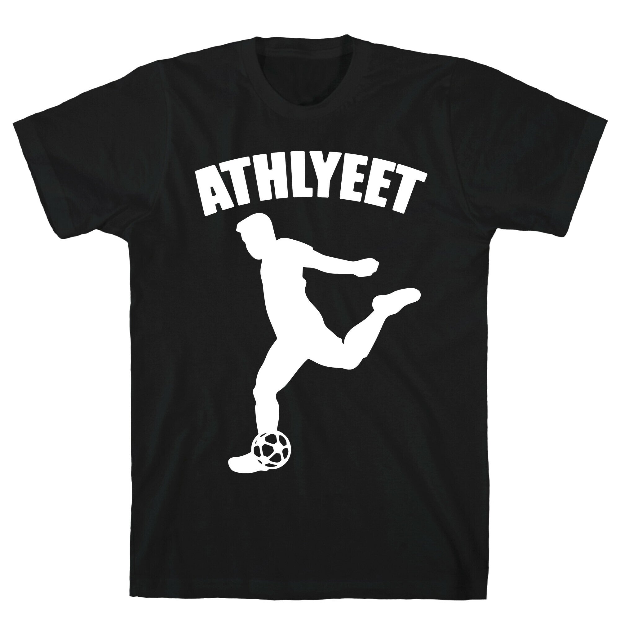 Athlyeet Soccer White Print T-Shirt Hoodie, Sweatshirt | PureTeeCo.com (Image 1)
