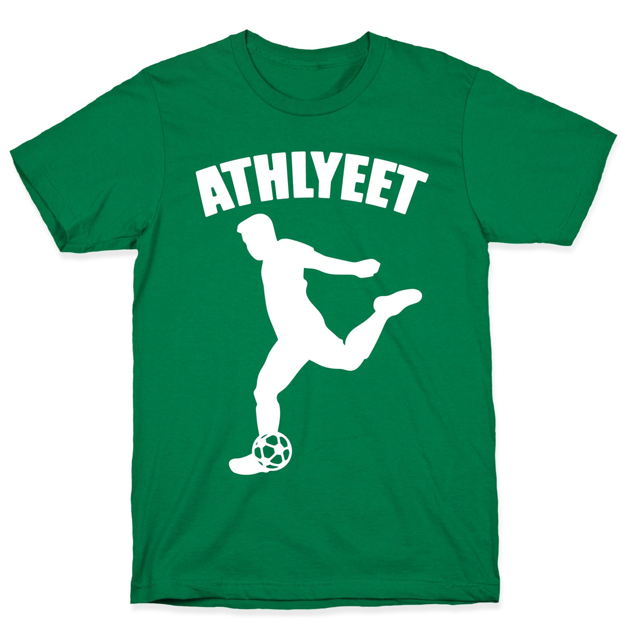 Athlyeet Soccer White Print T-Shirt Hoodie, Sweatshirt | PureTeeCo.com (Image 3)