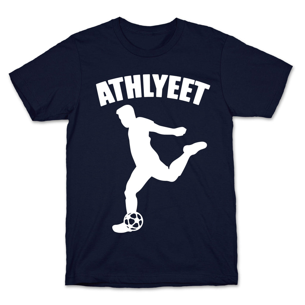 Athlyeet Soccer White Print T-Shirt Hoodie, Sweatshirt | PureTeeCo.com (Image 4)