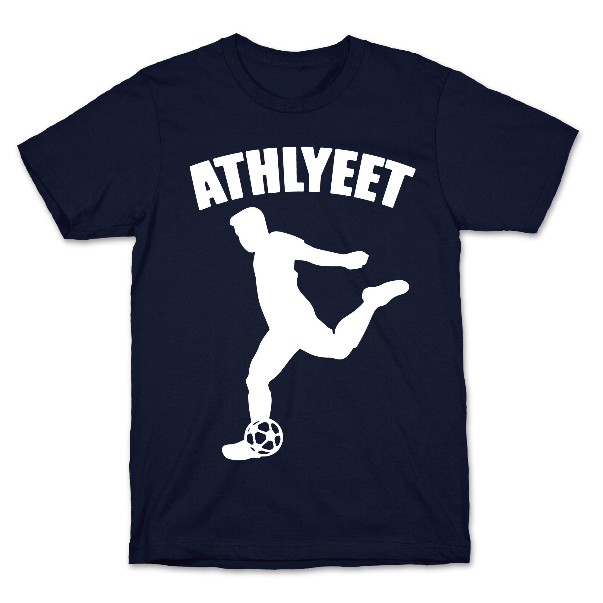 Athlyeet Soccer White Print T-Shirt Hoodie, Sweatshirt | PureTeeCo.com (Image 4)