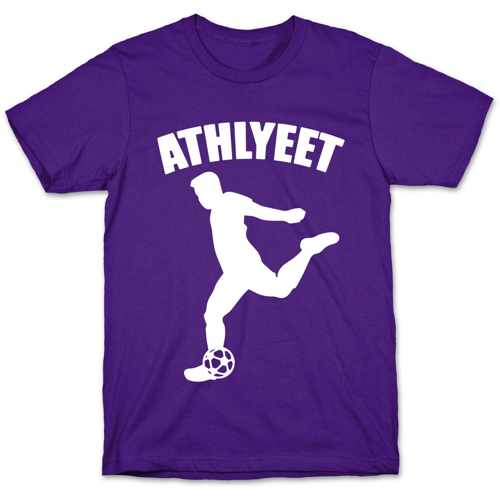 Athlyeet Soccer White Print T-Shirt Hoodie, Sweatshirt | PureTeeCo.com (Image 5)