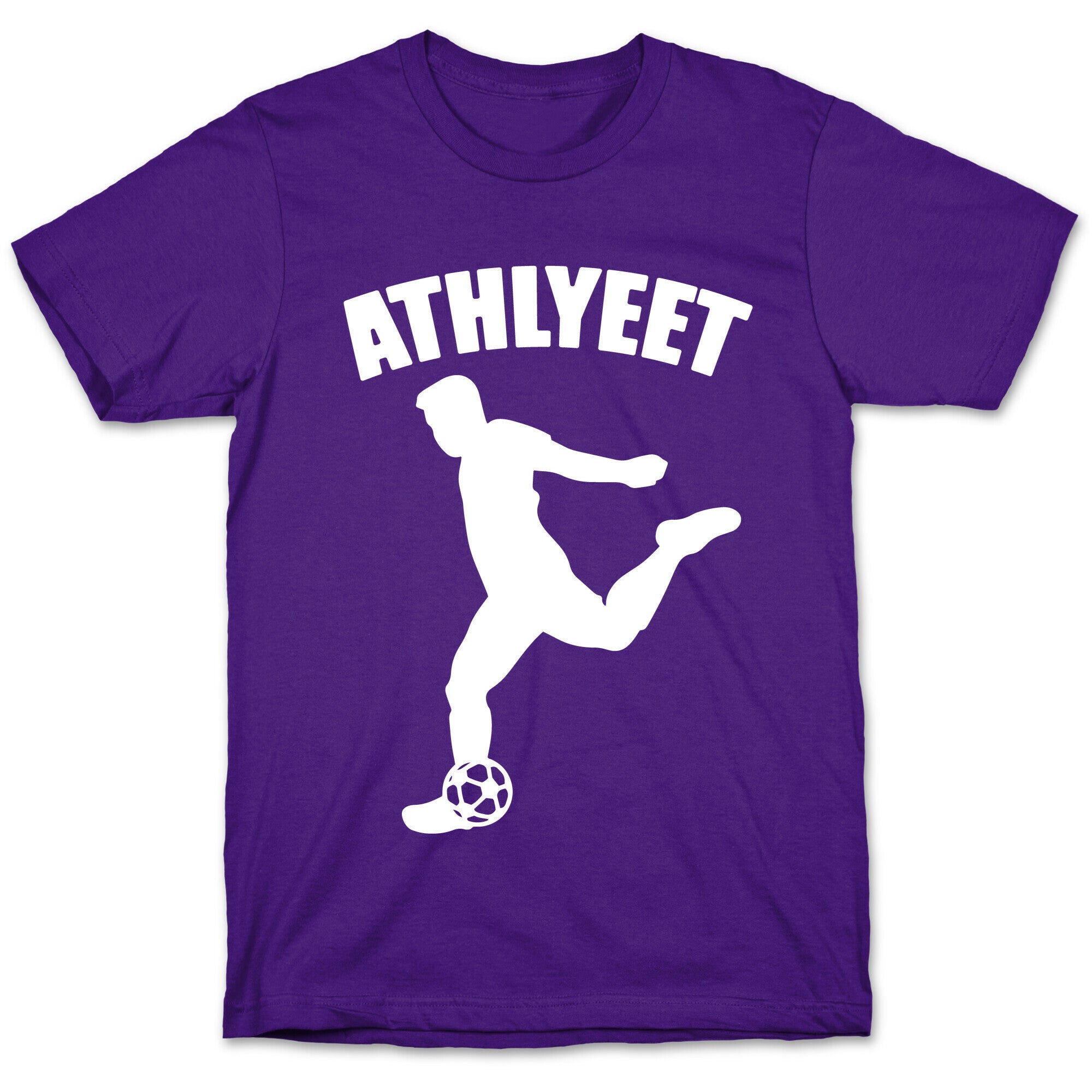 Athlyeet Soccer White Print T-Shirt Hoodie, Sweatshirt | PureTeeCo.com (Image 5)