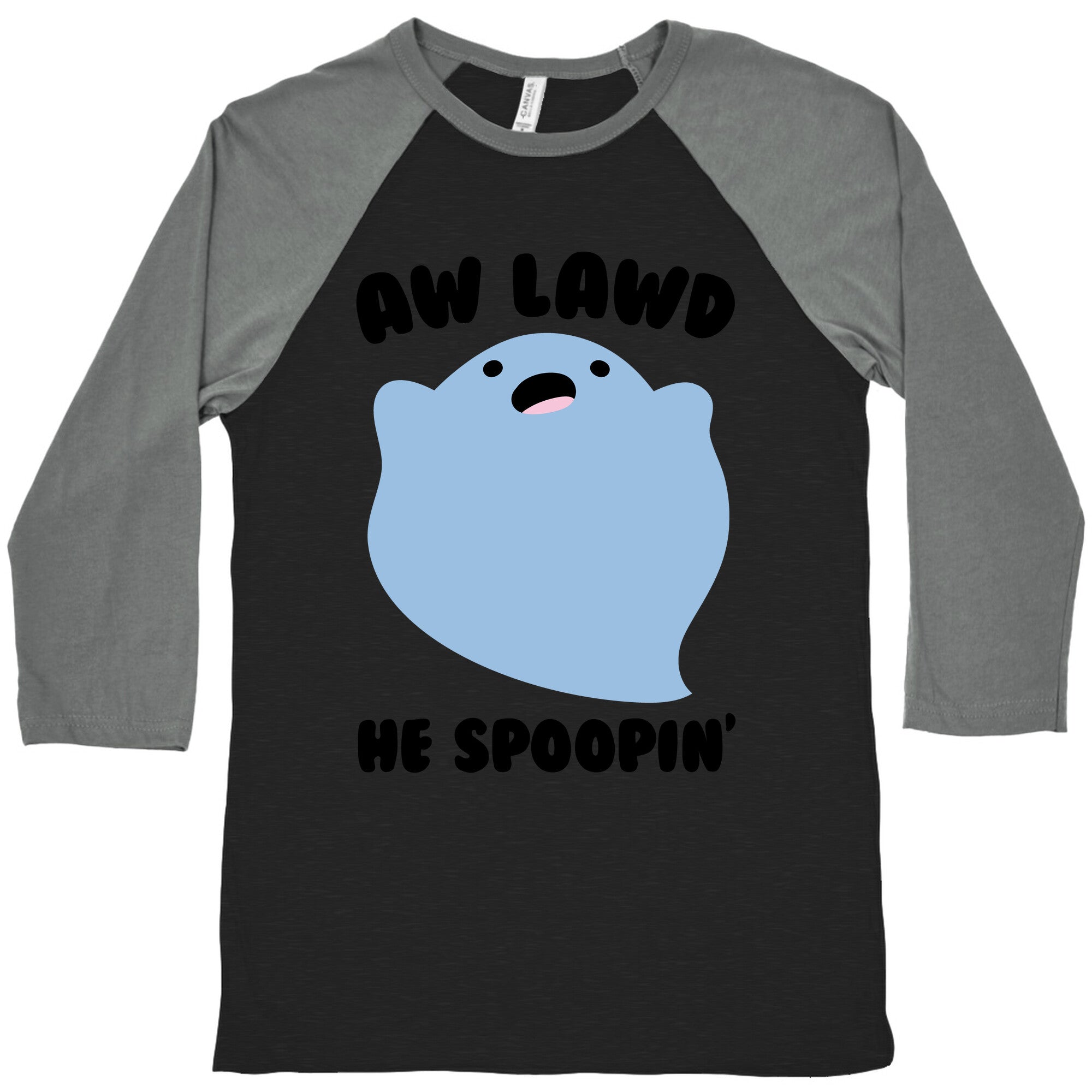 Aw Lawd He Spoopin' Ghost Parody Baseball Tee Hoodie, Sweatshirt | PureTeeCo.com (Image 3)