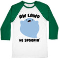 Aw Lawd He Spoopin' Ghost Parody Baseball Tee Hoodie, Sweatshirt | PureTeeCo.com (Image 1)