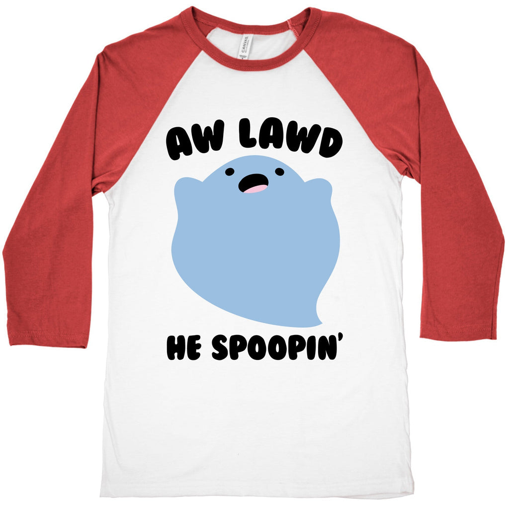 Aw Lawd He Spoopin' Ghost Parody Baseball Tee Hoodie, Sweatshirt | PureTeeCo.com (Image 2)