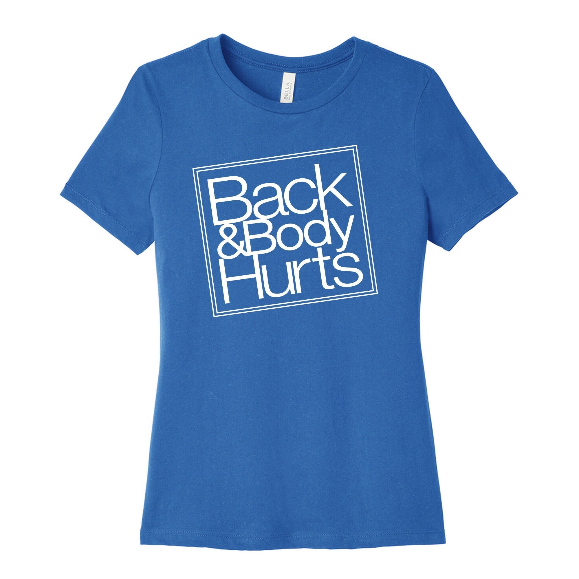 Back & Body Hurts Parody Women's Cotton Tee Hoodie, Sweatshirt | PureTeeCo.com (Image 3)