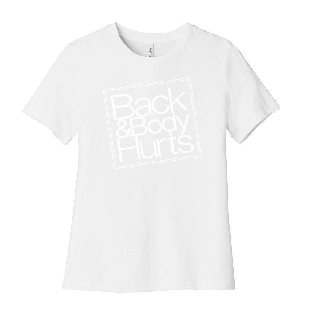 Back & Body Hurts Parody Women's Cotton Tee Hoodie, Sweatshirt | PureTeeCo.com (Image 4)