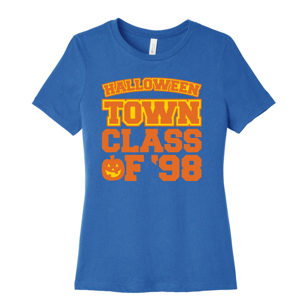 Halloween Town Class of '98 Parody White Print Women's Cotton Tee Hoodie, Sweatshirt | PureTeeCo.com (Image 3)