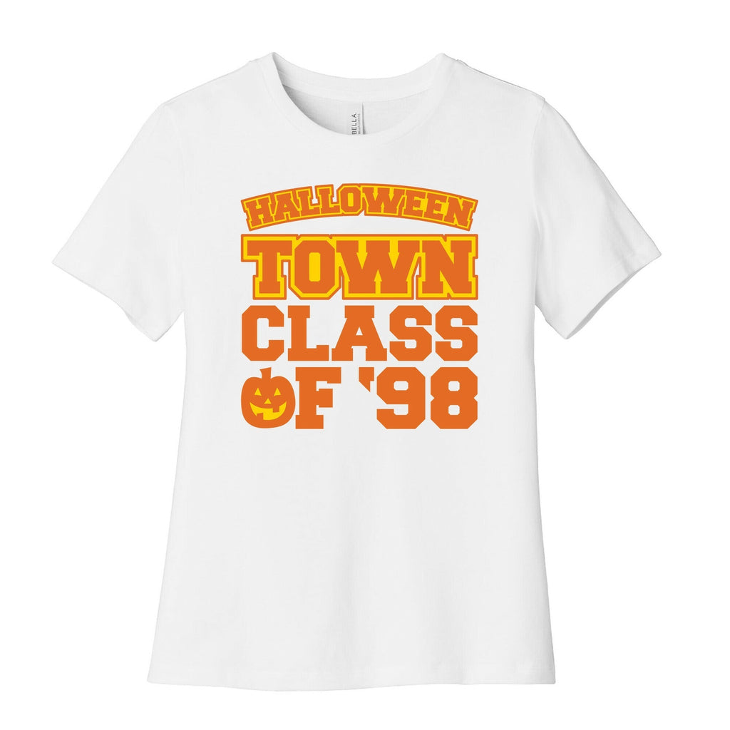 Halloween Town Class of '98 Parody White Print Women's Cotton Tee Hoodie, Sweatshirt | PureTeeCo.com (Image 4)