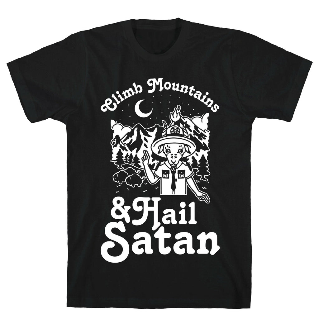 Climb Mountains and Hail Satan T-Shirt Hoodie, Sweatshirt | PureTeeCo.com (Image 1)