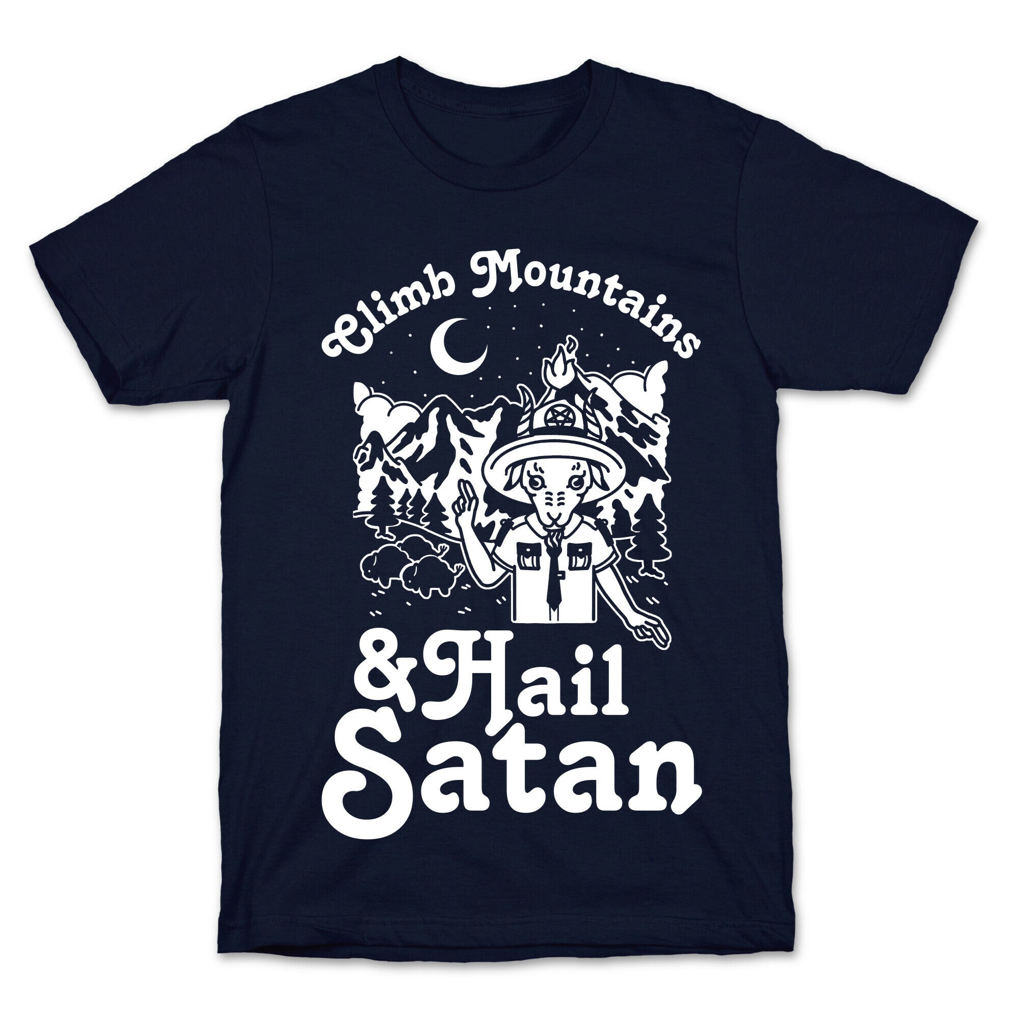 Climb Mountains and Hail Satan T-Shirt Hoodie, Sweatshirt | PureTeeCo.com (Image 4)