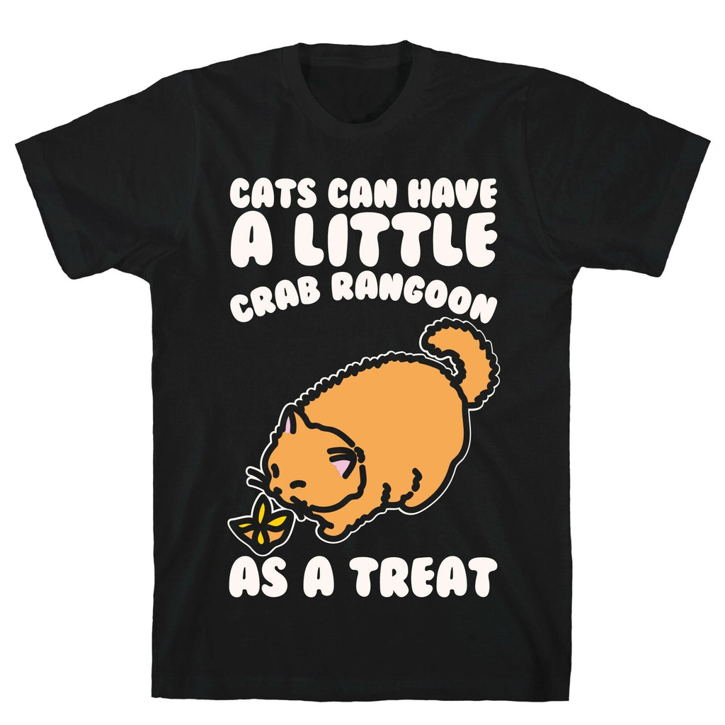 Cats Can Have A Little Crab Rangoon As A Treat White Print T-Shirt Hoodie, Sweatshirt | PureTeeCo.com (Image 1)