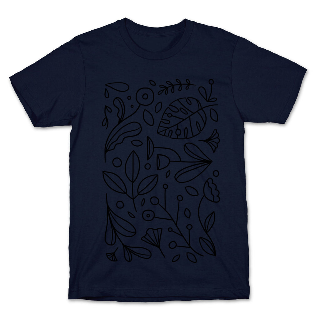 Black and White Plant Pattern T-Shirt Hoodie, Sweatshirt | PureTeeCo.com (Image 4)