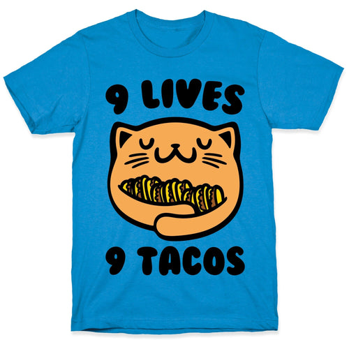 9 Lives 9 Tacos T-Shirt Hoodie, Sweatshirt | PureTeeCo.com (Image 1)