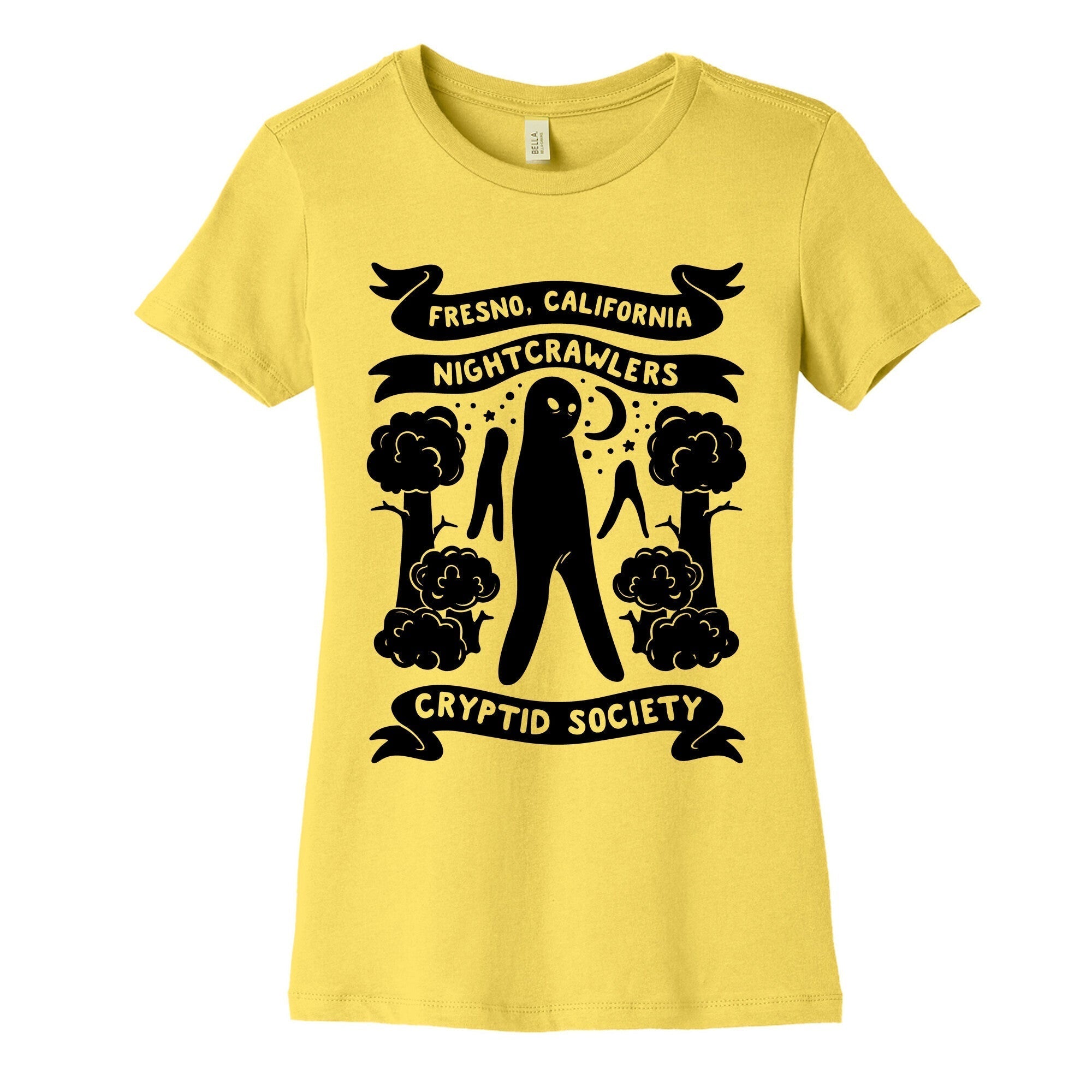 Fresno Nightcrawlers Cryptid Society  Women's Cotton Tee Hoodie, Sweatshirt | PureTeeCo.com (Image 3)