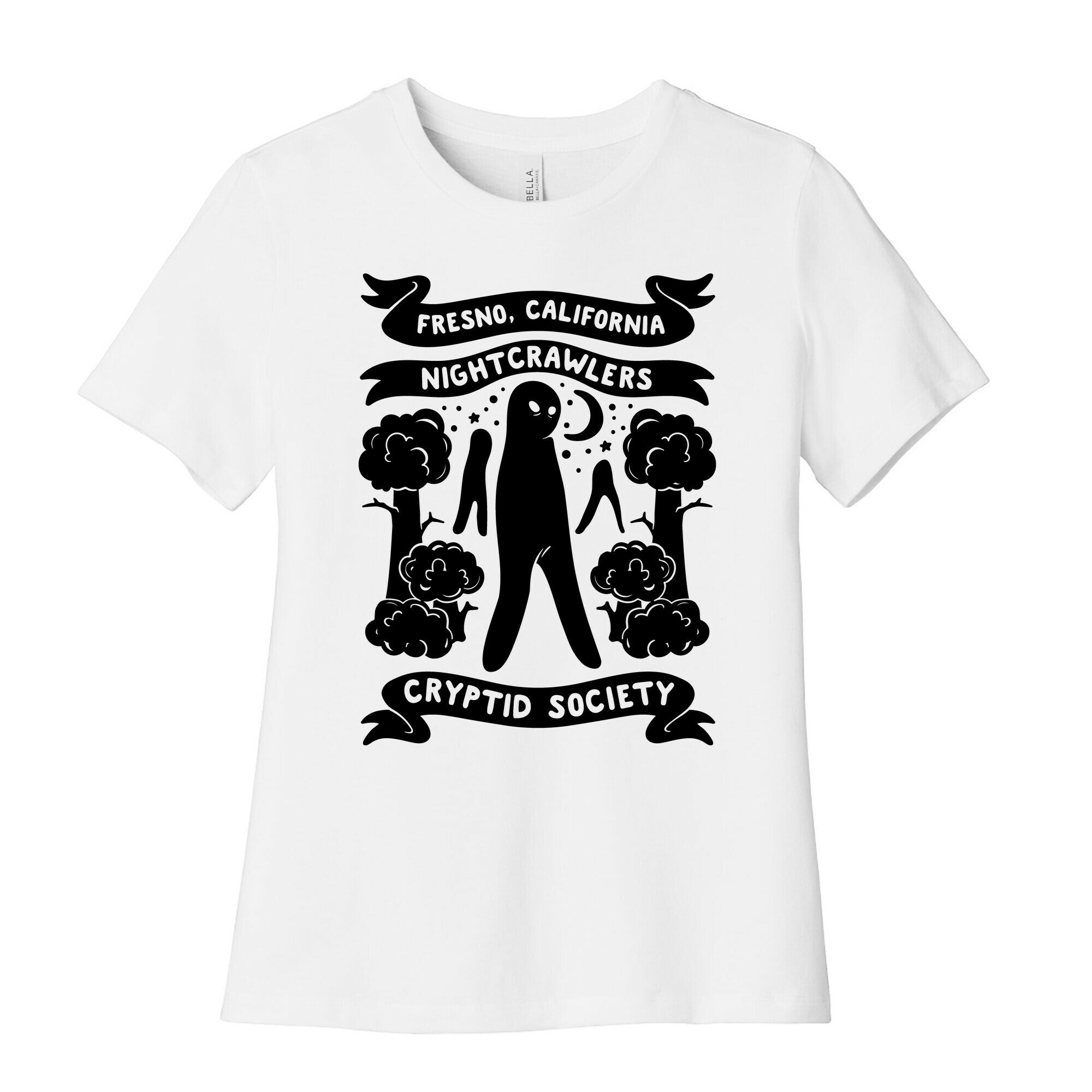 Fresno Nightcrawlers Cryptid Society  Women's Cotton Tee Hoodie, Sweatshirt | PureTeeCo.com (Image 1)