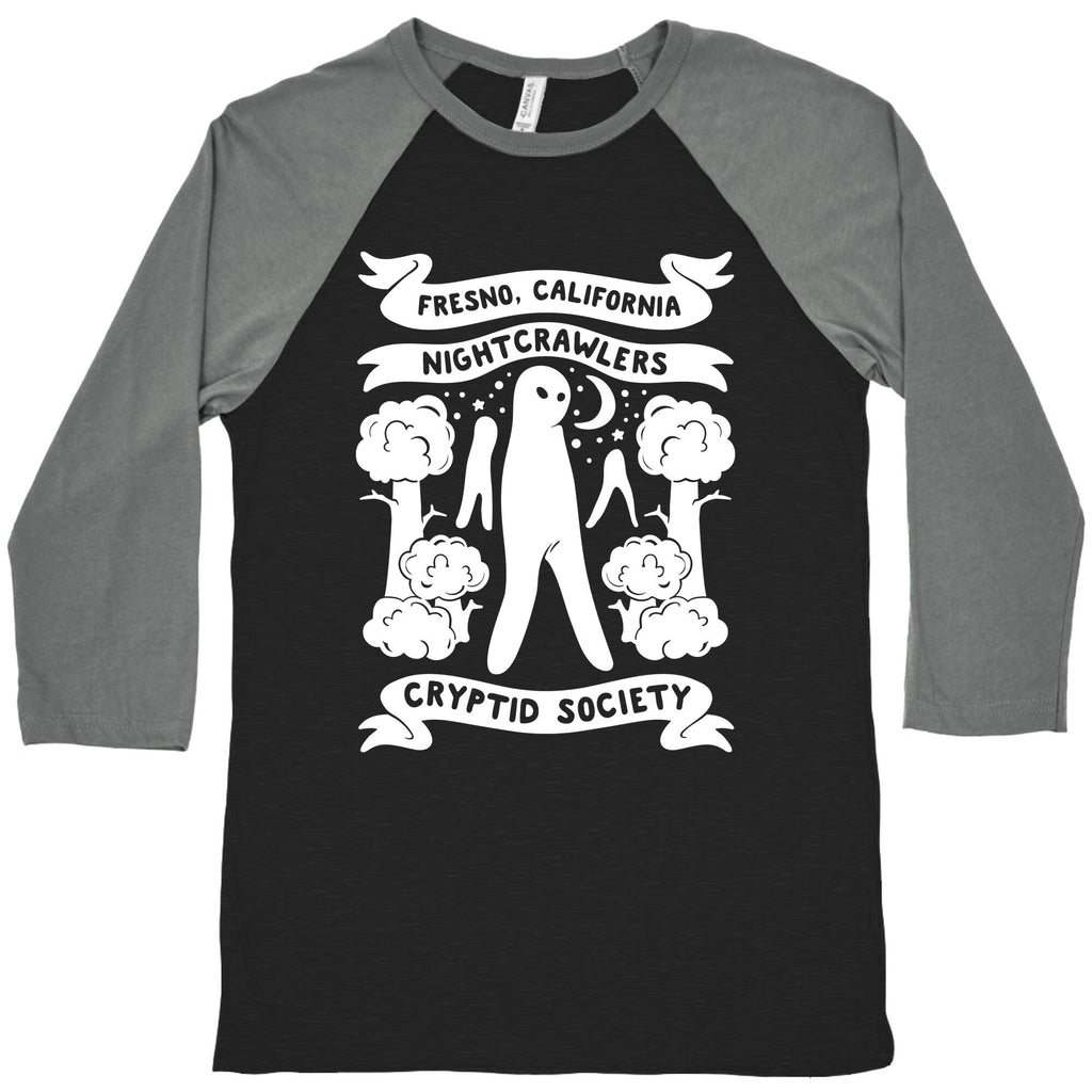 Fresno Nightcrawlers Cryptid Society White Print Baseball Tee Hoodie, Sweatshirt | PureTeeCo.com (Image 1)