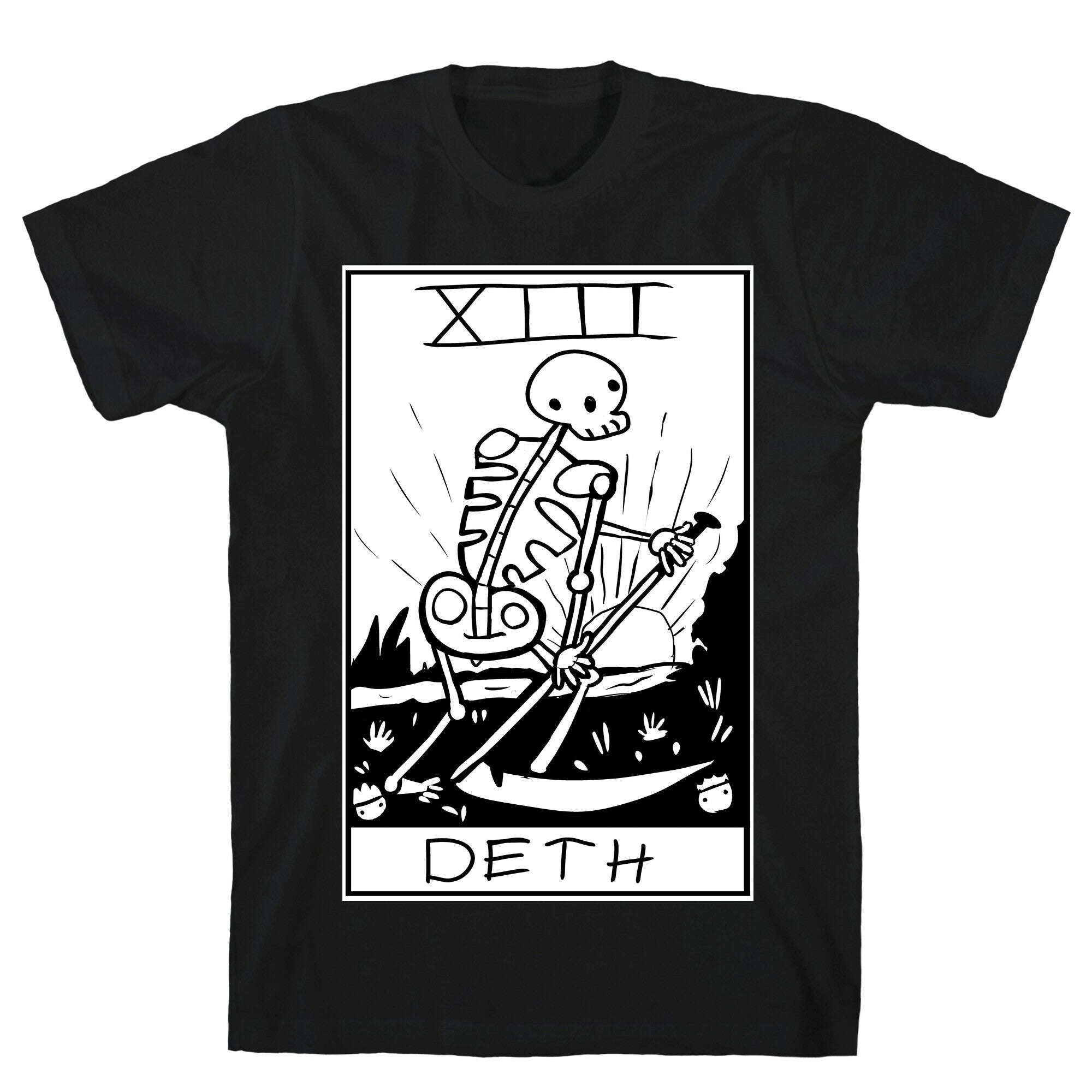 Badly Drawn Tarots: Death T-Shirt Hoodie, Sweatshirt | PureTeeCo.com (Image 1)