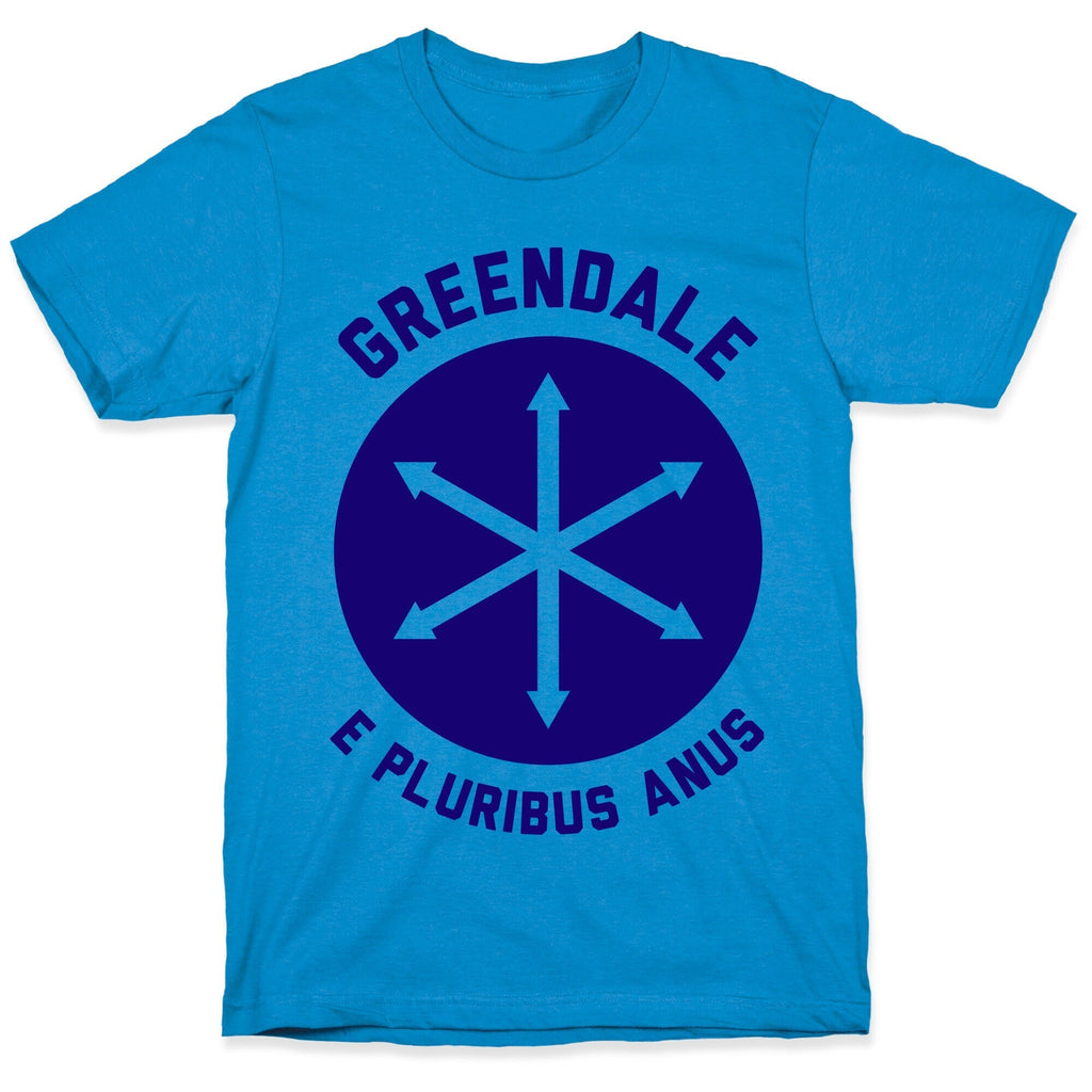 Greendale E Pluribus Anus T-Shirt Hoodie, Sweatshirt | PureTeeCo.com (Image 1)
