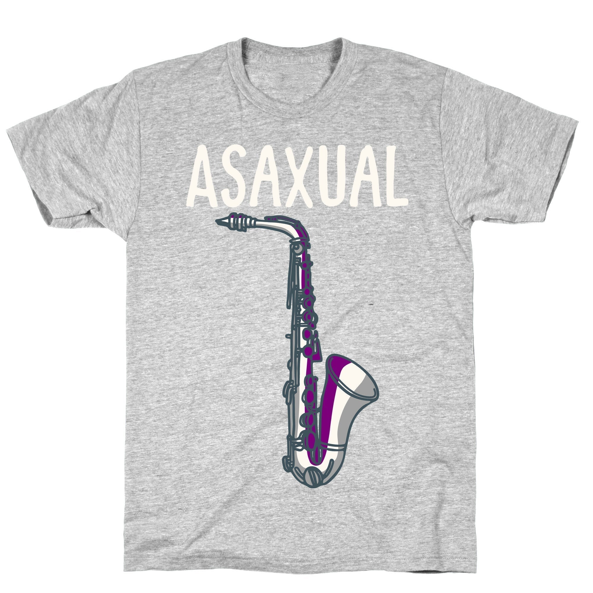 Asaxual White Print T-Shirt Hoodie, Sweatshirt | PureTeeCo.com (Image 2)