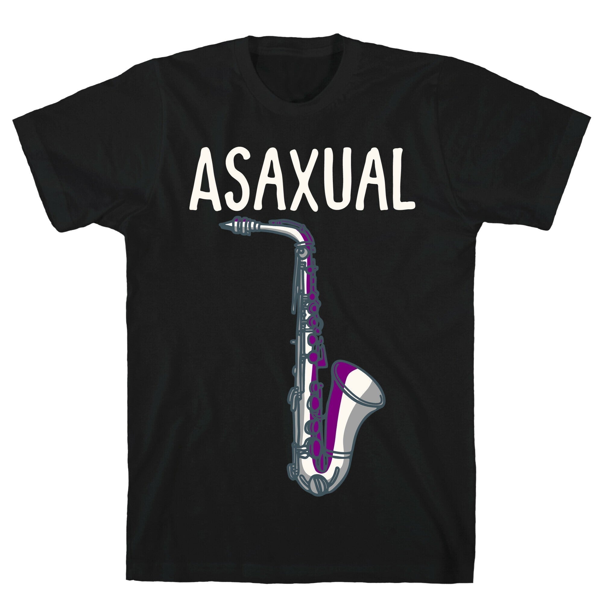 Asaxual White Print T-Shirt Hoodie, Sweatshirt | PureTeeCo.com (Image 1)