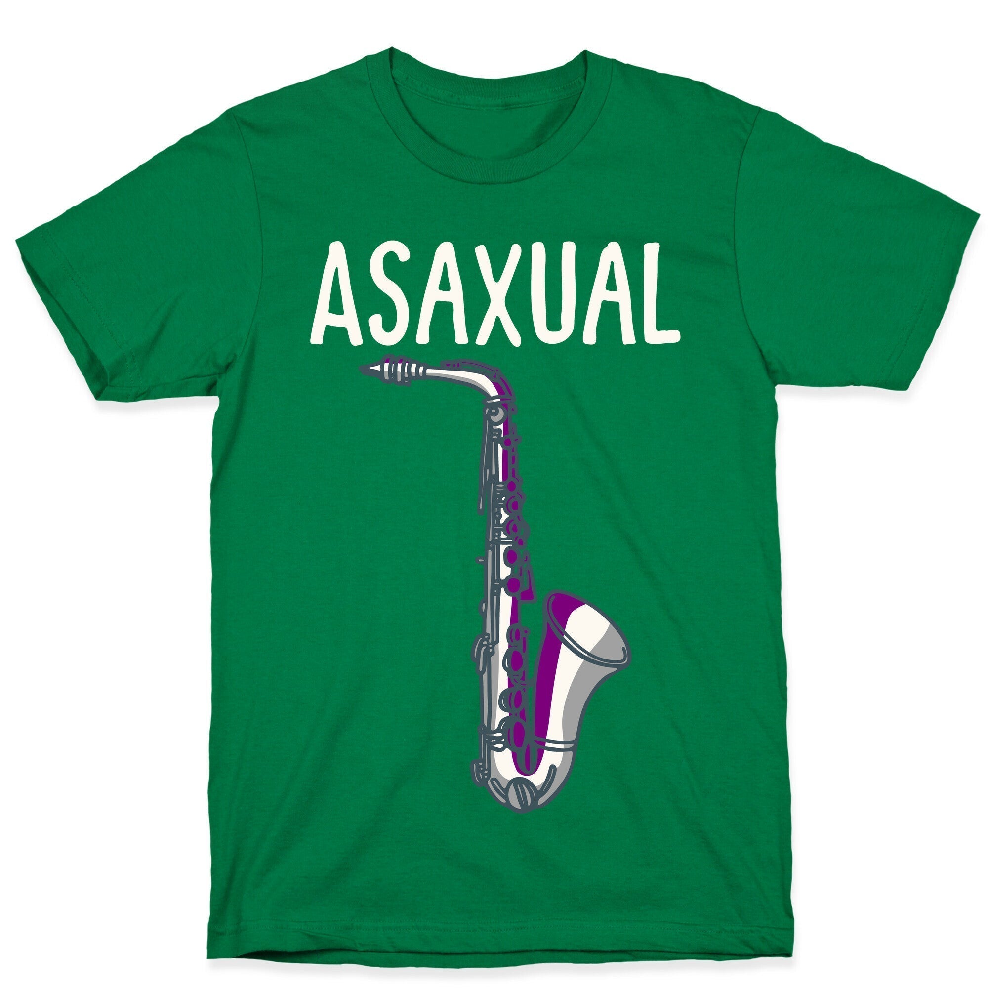 Asaxual White Print T-Shirt Hoodie, Sweatshirt | PureTeeCo.com (Image 3)