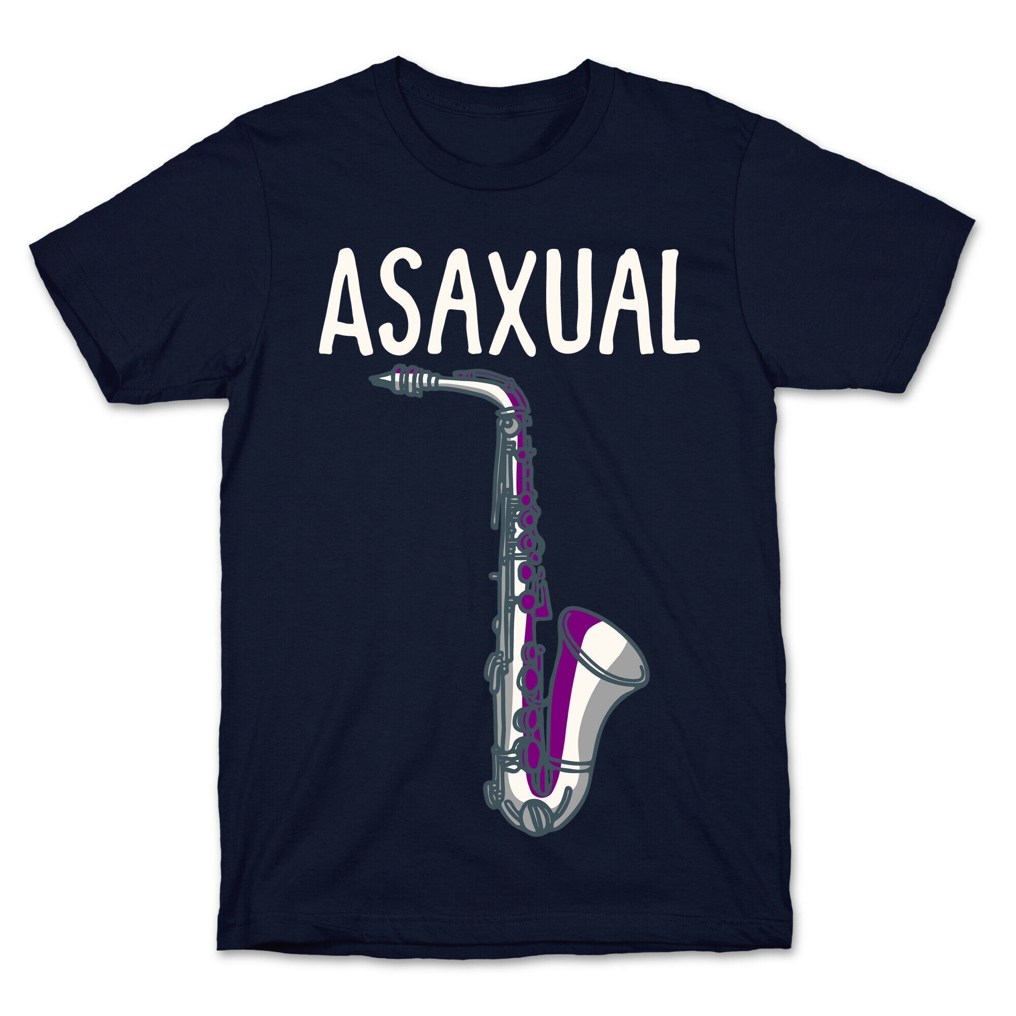 Asaxual White Print T-Shirt Hoodie, Sweatshirt | PureTeeCo.com (Image 4)