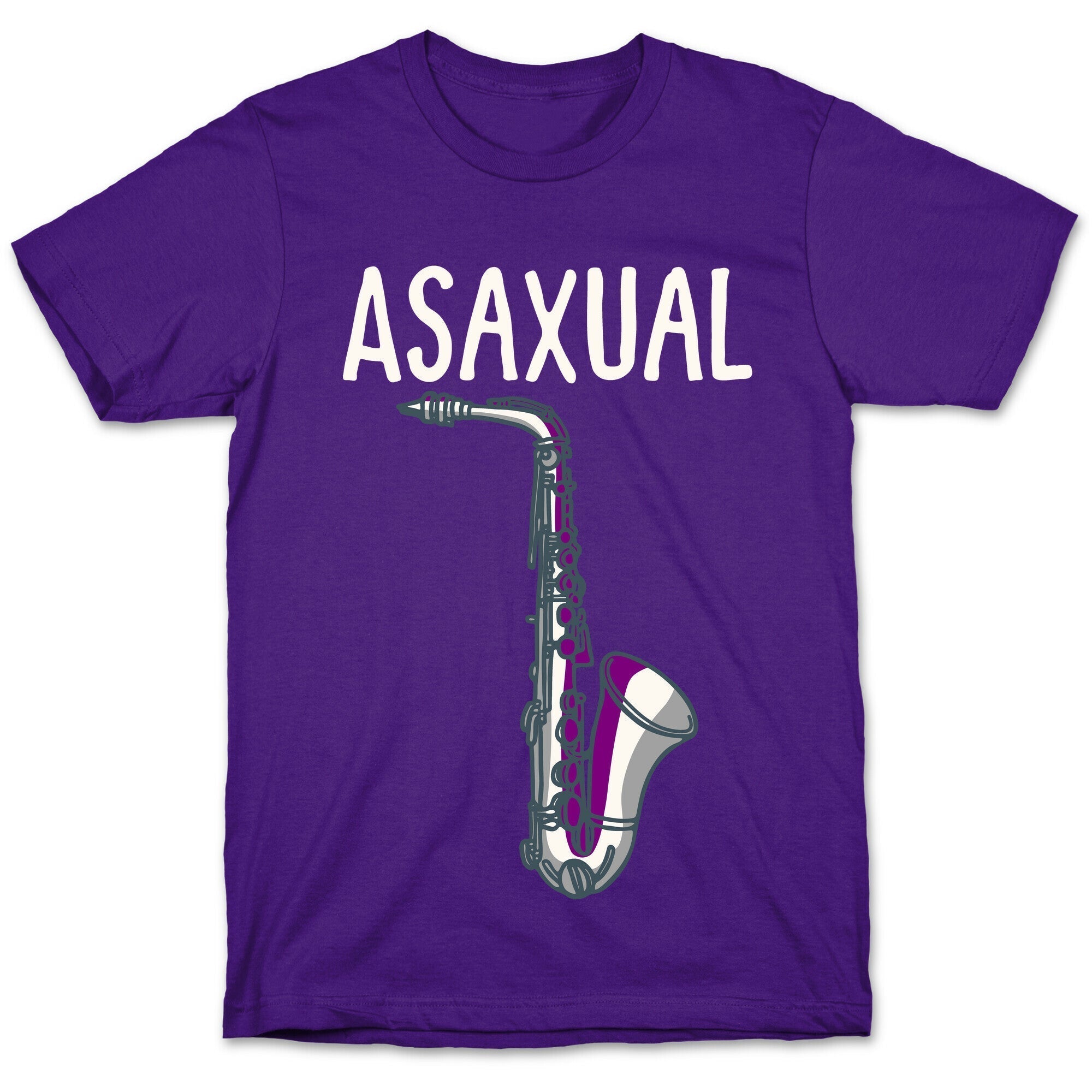 Asaxual White Print T-Shirt Hoodie, Sweatshirt | PureTeeCo.com (Image 5)