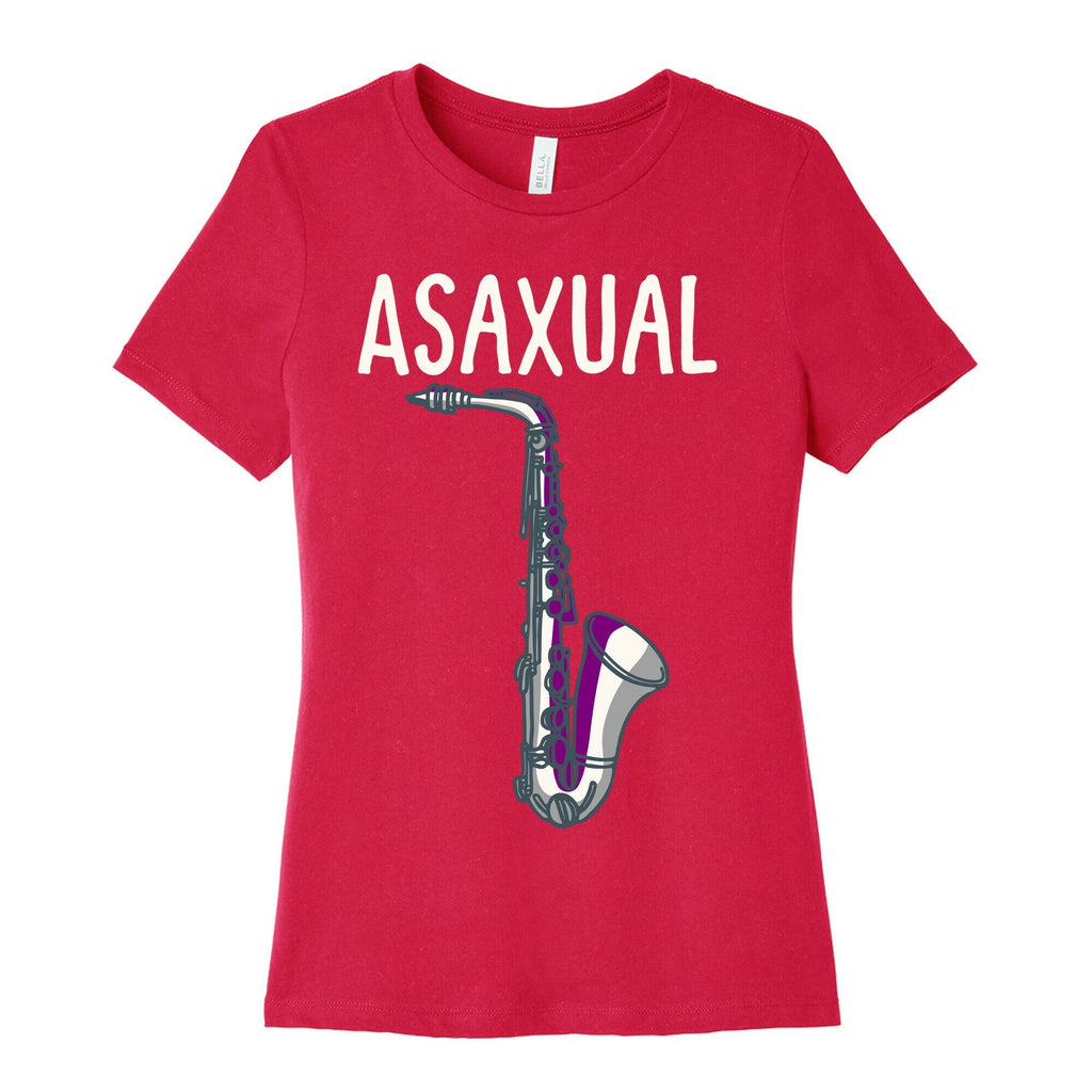Asaxual White Print Women's Cotton Tee Hoodie, Sweatshirt | PureTeeCo.com (Image 2)