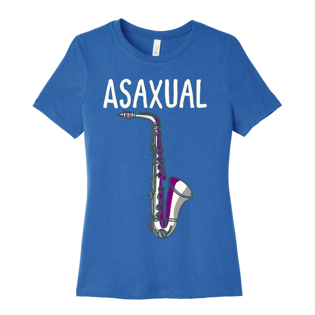 Asaxual White Print Women's Cotton Tee Hoodie, Sweatshirt | PureTeeCo.com (Image 3)
