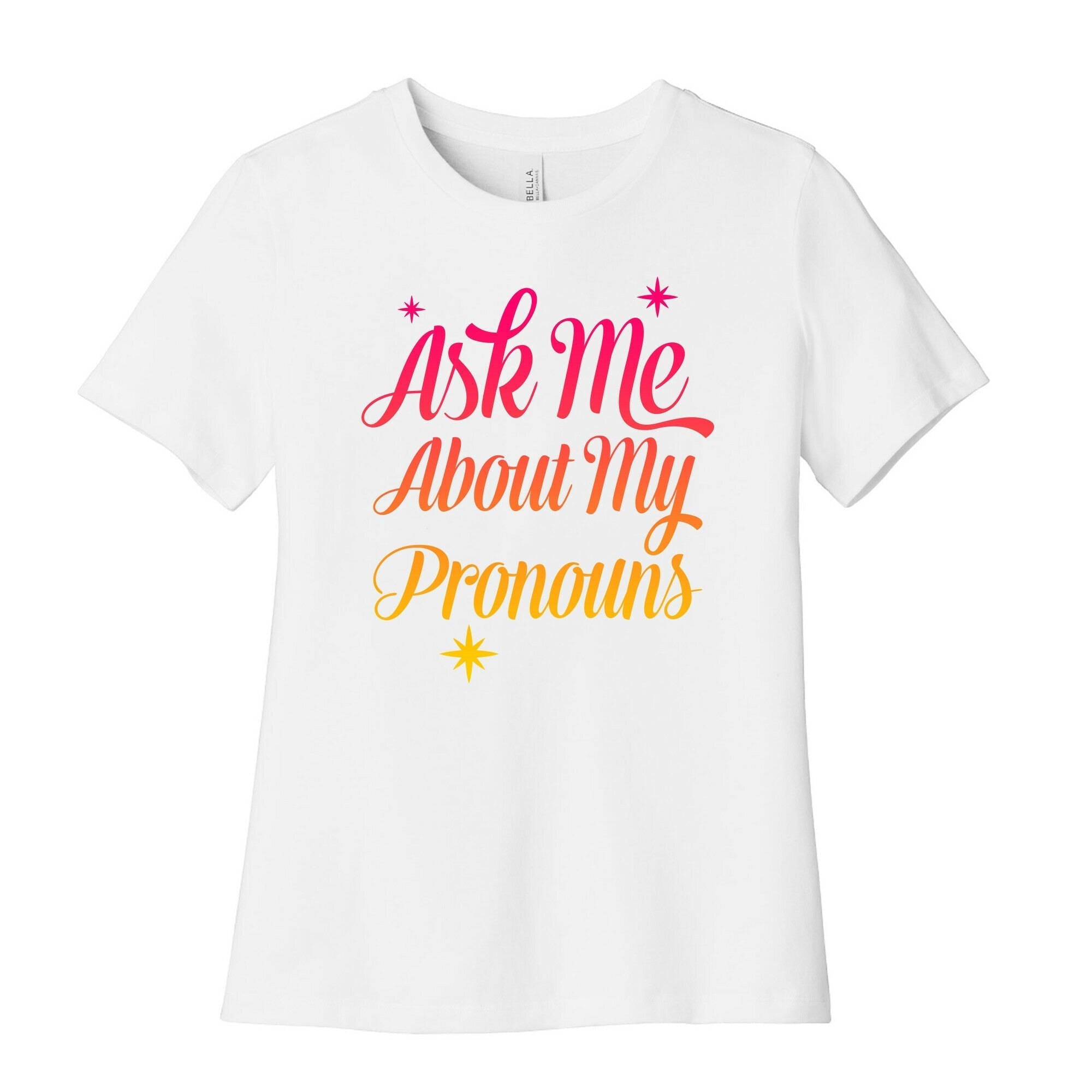 Ask Me About My Pronouns Women's Cotton Tee Hoodie, Sweatshirt | PureTeeCo.com (Image 4)