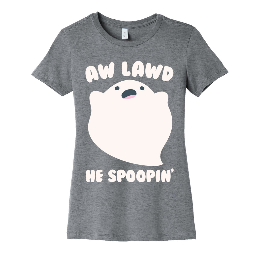 Aw Lawd He Spoopin' Ghost Parody White Print Women's Cotton Tee Hoodie, Sweatshirt | PureTeeCo.com (Image 5)