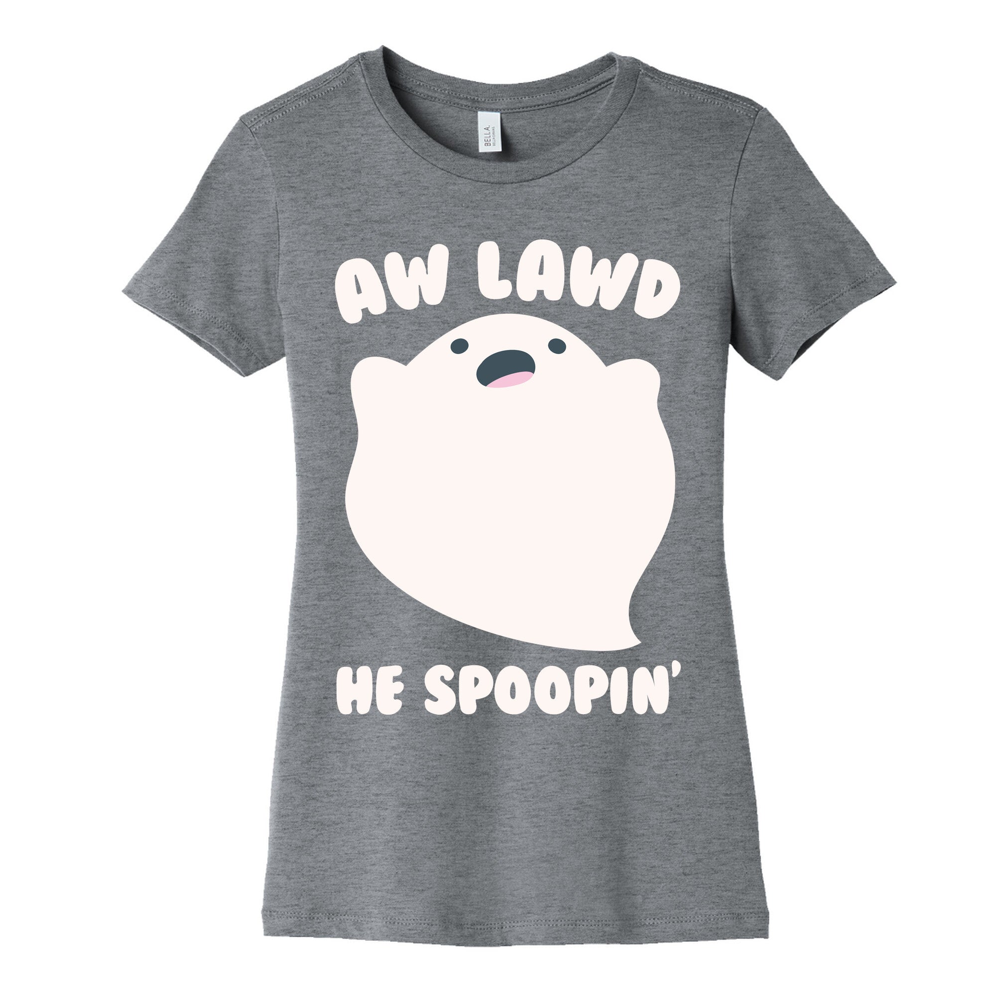 Aw Lawd He Spoopin' Ghost Parody White Print Women's Cotton Tee Hoodie, Sweatshirt | PureTeeCo.com (Image 5)