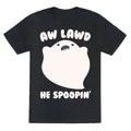 Aw Lawd He Spoopin' Ghost Parody White Print Unisex Triblend Tee Hoodie, Sweatshirt | PureTeeCo.com (Image 1)
