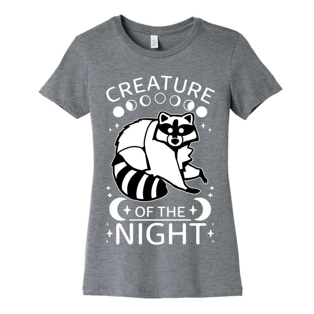 Creature Of The Night Raccoon Women's Cotton Tee Hoodie, Sweatshirt | PureTeeCo.com (Image 5)