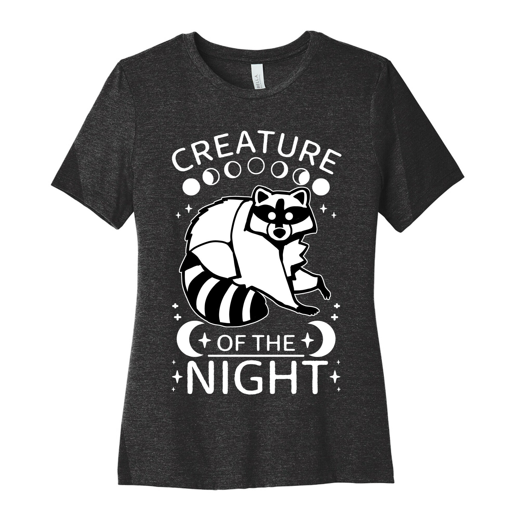 Creature Of The Night Raccoon Women's Cotton Tee Hoodie, Sweatshirt | PureTeeCo.com (Image 1)