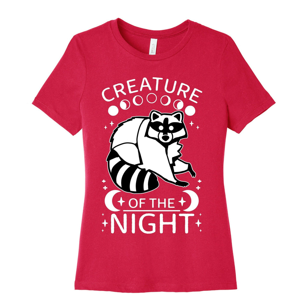 Creature Of The Night Raccoon Women's Cotton Tee Hoodie, Sweatshirt | PureTeeCo.com (Image 2)