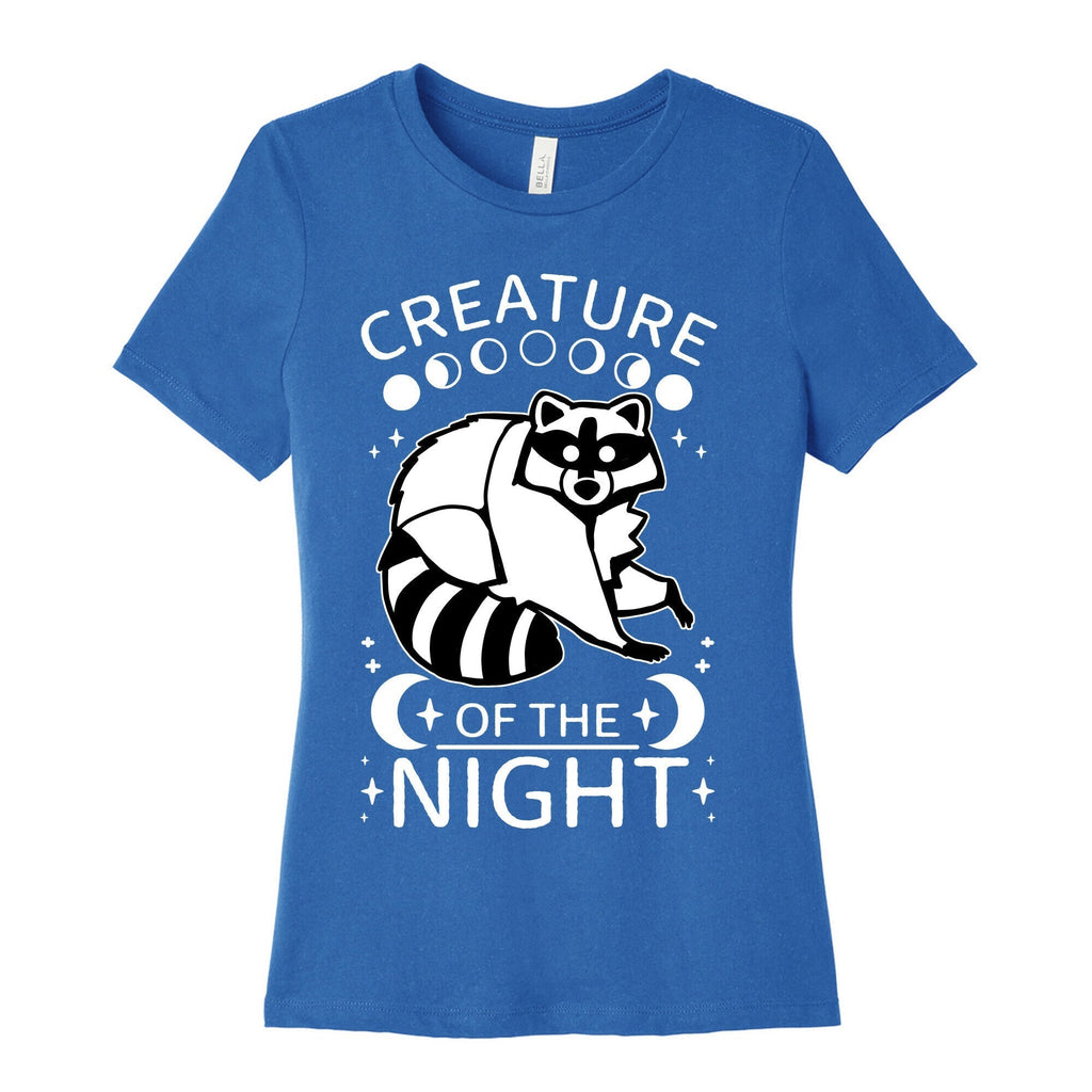 Creature Of The Night Raccoon Women's Cotton Tee Hoodie, Sweatshirt | PureTeeCo.com (Image 3)