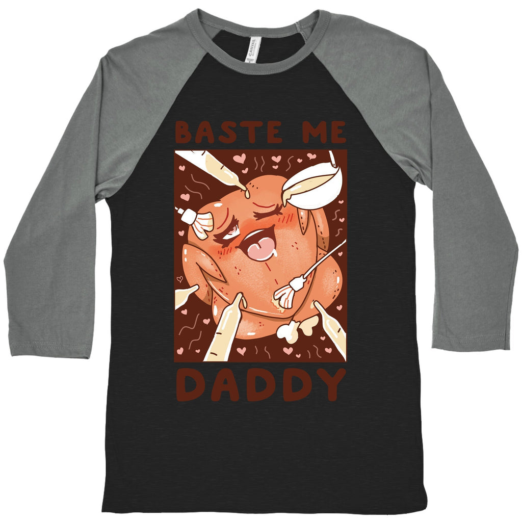 Baste Me Daddy Baseball Tee Hoodie, Sweatshirt | PureTeeCo.com (Image 3)