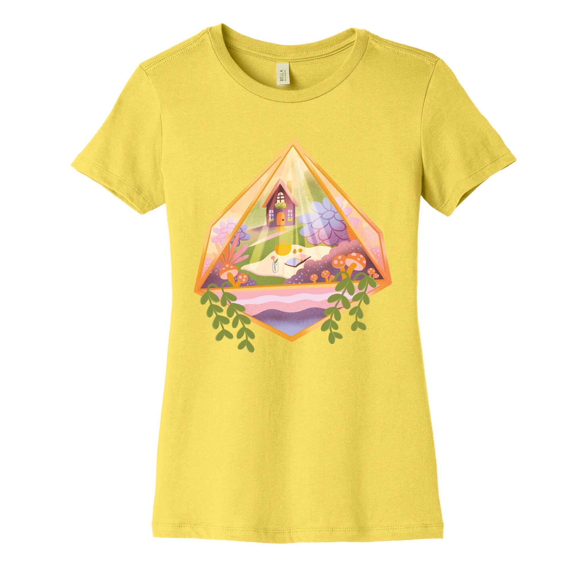 Cottagecore Terrarium Women's Cotton Tee Hoodie, Sweatshirt | PureTeeCo.com (Image 3)