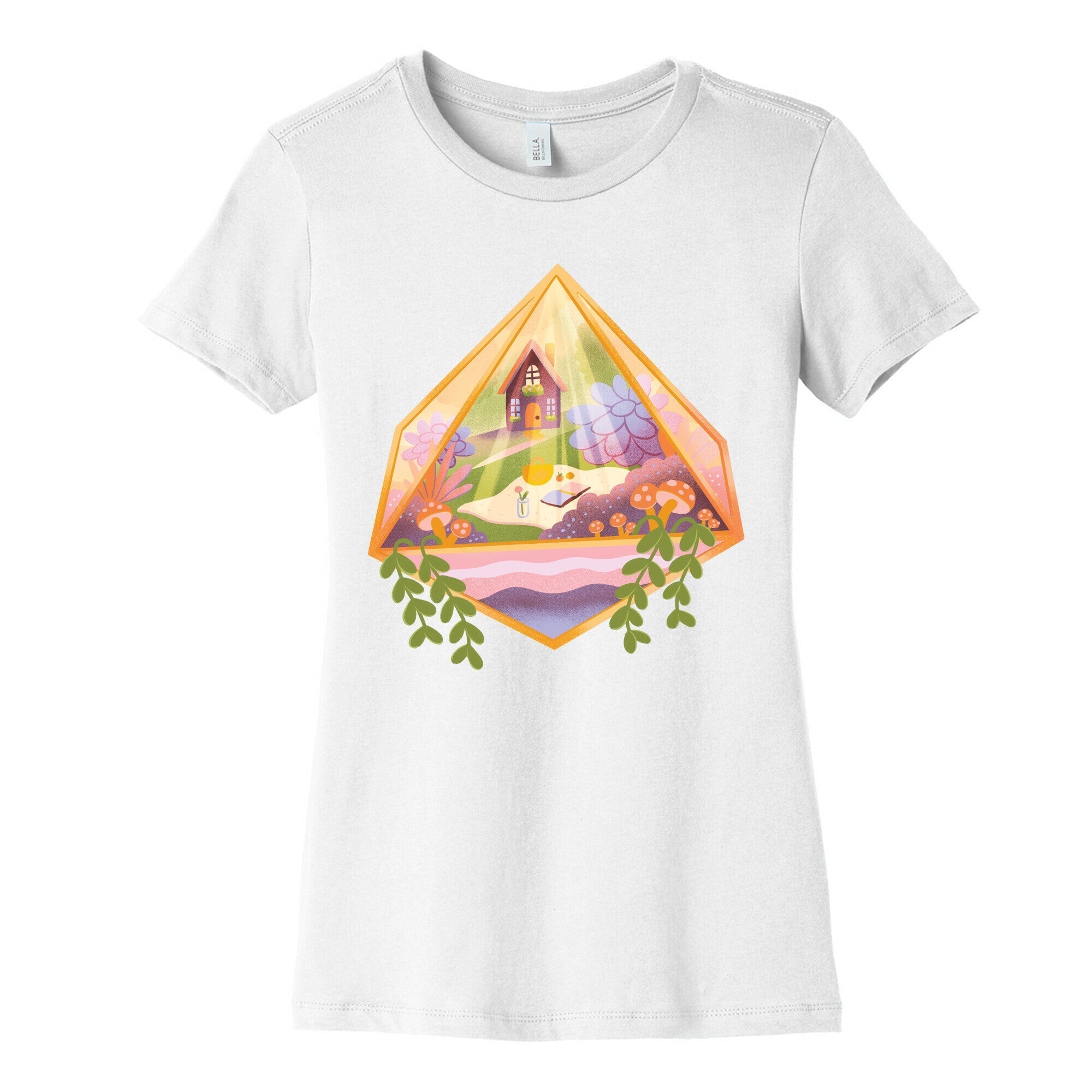 Cottagecore Terrarium Women's Cotton Tee Hoodie, Sweatshirt | PureTeeCo.com (Image 4)