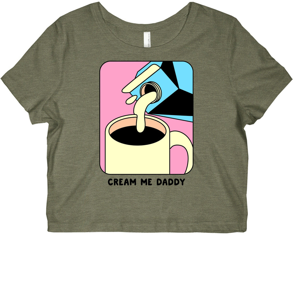 Cream Me Daddy (Coffee) Graphic Baby Tee Hoodie, Sweatshirt | PureTeeCo.com (Image 1)